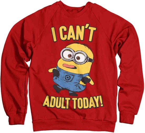 Minions Sweater/trui -L- I Can't Adult Today Rood