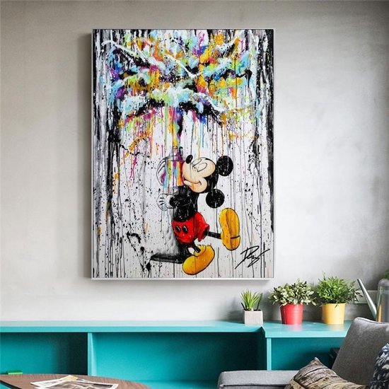 Bestudeer Vervelen financiën Disney Mickey Mouse Street Art 1 - Luxe Muurdecoratie Bloemen Schilderij op  Alluminium... | bol.com