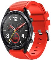 Siliconen Smartwatch bandje - Geschikt voor  Huawei Watch GT siliconen bandje - rood - 46mm - Horlogeband / Polsband / Armband