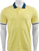Fred Perry - Contrast Rib Polo Shirt - Polo Shirt Geel - S - Geel