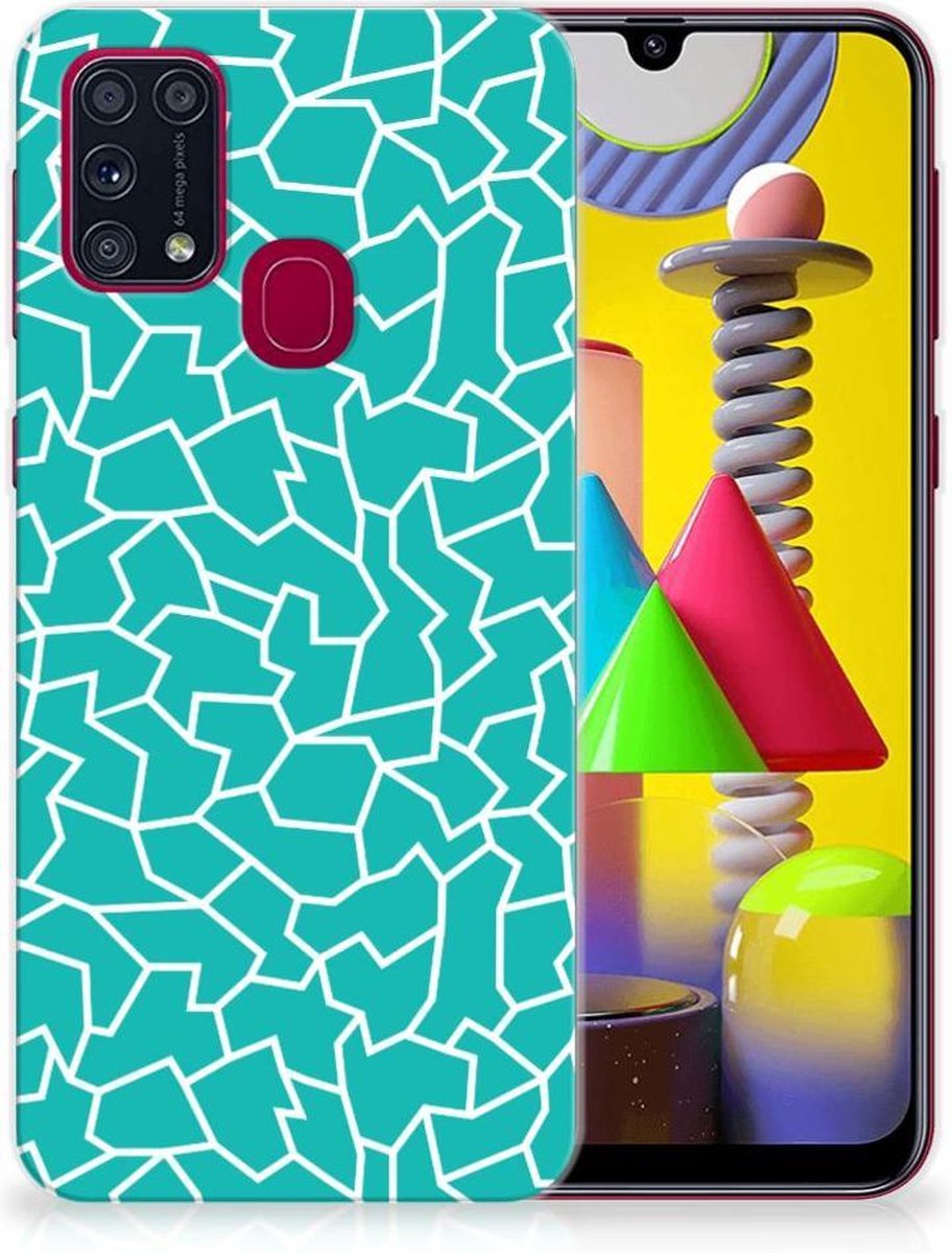Samsung Galaxy M31 Hoesje maken Cracks Blue