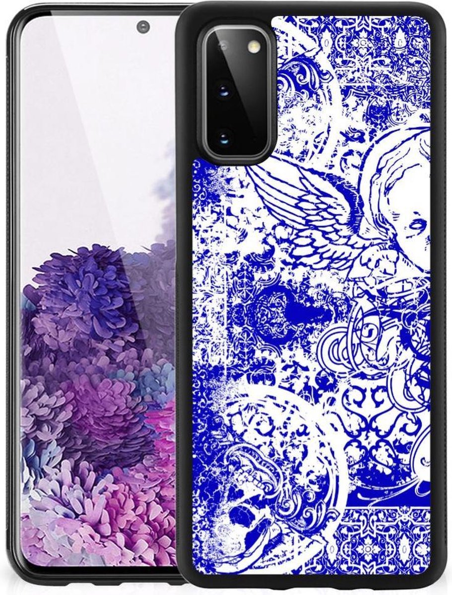 Mobiel Case Samsung Galaxy S20 Angel Skull Blauw