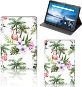 Hoesje Ontwerpen Lenovo Tablet M10 Cover met Magneetsluiting Flamingo Palms