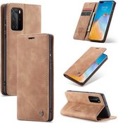 CaseMe - Huawei P40 Pro Plus hoesje - Wallet Book Case - Magneetsluiting - Bruin