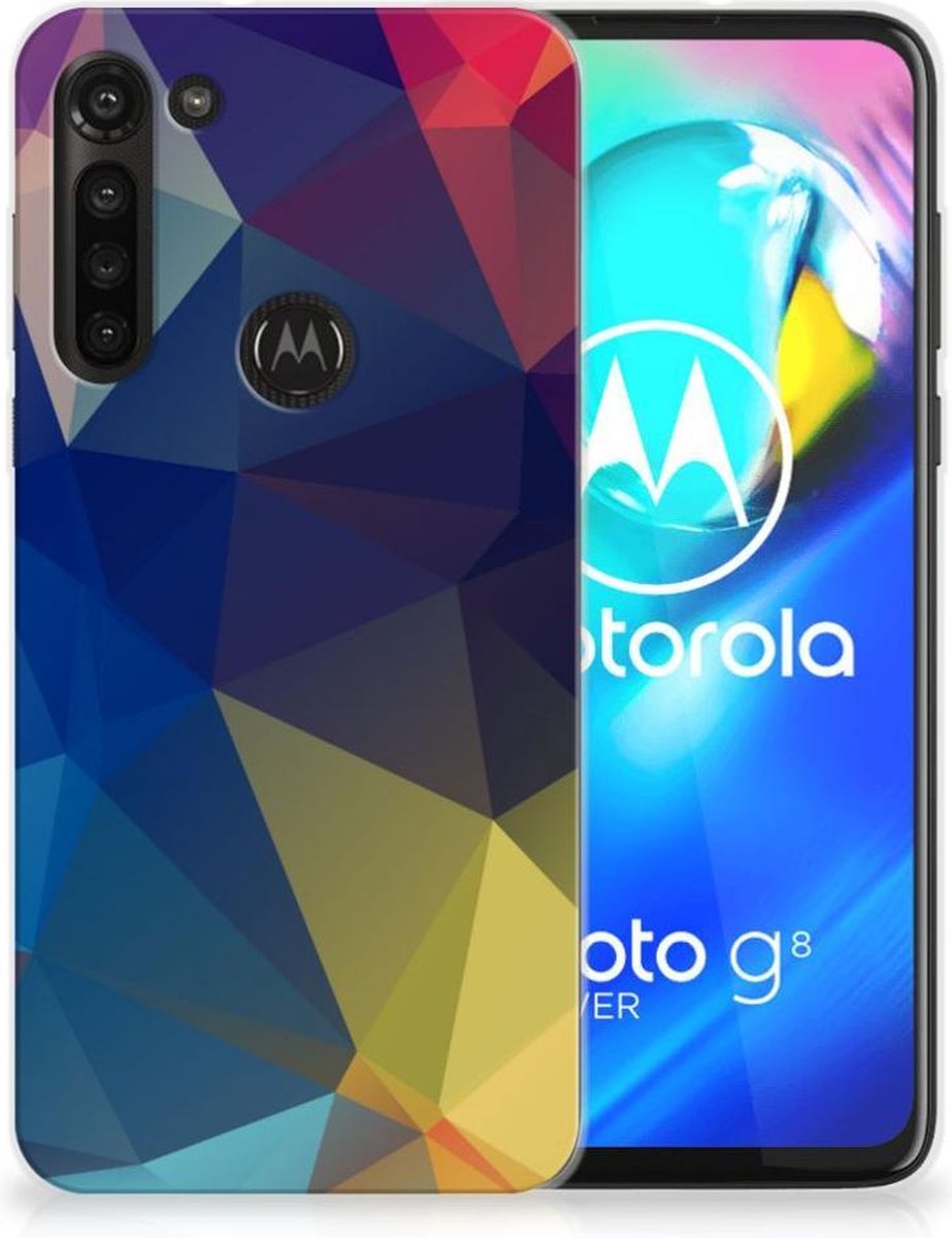 Motorola Moto G8 Power TPU Hoesje Polygon Dark