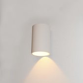 Wandlamp Brody 1 Wit - Ø7,2cm - LED 4W 2700K 360lm - IP54 - Dimbaar > wandlamp binnen wit | wandlamp buiten wit | wandlamp wit | buitenlamp wit | muurlamp wit | led lamp wit | sfeer lamp wit | design lamp wit
