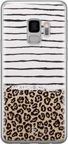 Samsung S9 hoesje siliconen - Luipaard strepen | Samsung Galaxy S9 case | Bruin/beige | TPU backcover transparant