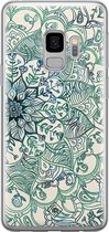 Samsung S9 hoesje siliconen - Mandala blauw | Samsung Galaxy S9 case | blauw | TPU backcover transparant