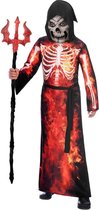 Amscan Verkleedjurk Skelet Fire Polyester Rood Maat 140-152