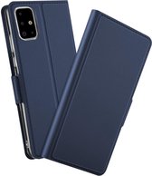 Samsung Galaxy A71 Portemonnee Bookcase Hoesje Kunstleer Blauw