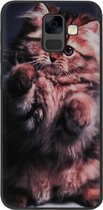 ADEL Siliconen Back Cover Softcase Hoesje voor Samsung Galaxy A6 (2018) - Kat Schattig