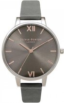 Olivia Burton Big Dial Sunray - Horloge - Leer - Grijs - Ø 38 mm