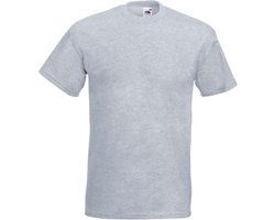 Set van 3x stuks grote maten basic licht grijs t-shirts voor heren - voordelige katoenen shirts - Herenkleding, maat: 4XL (48/60)
