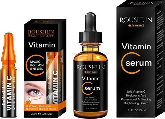 Roushun ® - Vitamine C Serum + - Hyaluronzuur Serum – Gezichtscrème -... | bol.com
