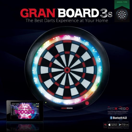 Granboard Elektronisch Dartbord 3s 60 Cm Groen/rood 4-delig - Granboard