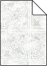 Proefstaal ESTAhome behang tegelmotief lichtgrijs - 148335 - 26,5 x 21 cm