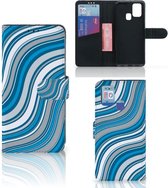 Book Case Geschikt voor Samsung Galaxy M31 Hoesje Waves Blue