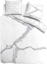 Housse de couette en satin de coton marbre de Carrare 200x200 / 220cm |  bol.com