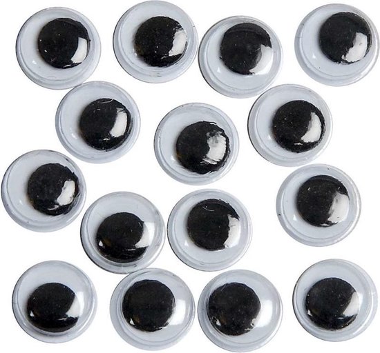 160x Wiebel oogjes/googly eyes 8 mm Plastic beweegbare oogjes Hobby