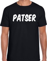 Patser fun tekst t-shirt / kleding zwart voor heren - foute fun tekst shirt / festival outfit S