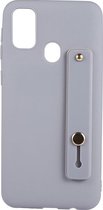 Shop4 - Samsung Galaxy M21 Hoesje - Zachte Back Case Mat met Grip Mat Grijs