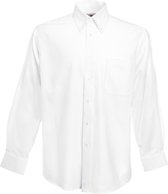 Fruit Of The Loom Heren Oxford-Shirt Lange Mouwen (Wit)