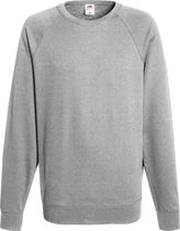 Fruit Of The Loom Heren Lichtgewicht Raglan Sweatshirt (240 GSM) (Heather Grijs)