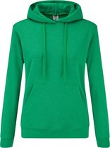 Fruit Of The Loom Vrouwen Dames Fit Sweatshirt Met Capuchon / Hoodie (Heather Groen)