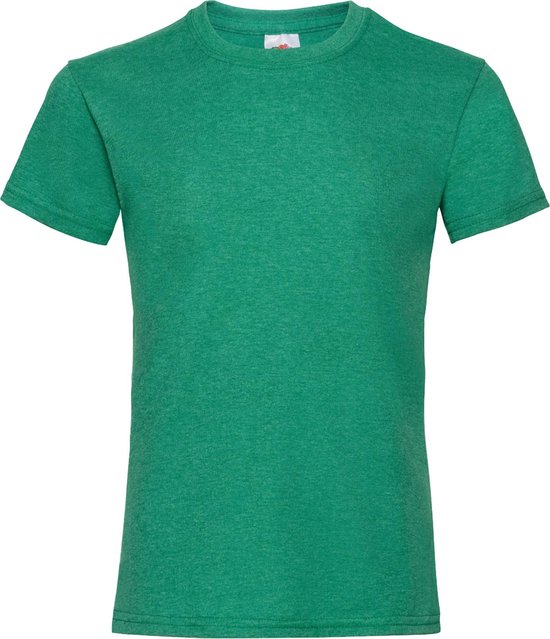 Fruit Of The Loom T-shirt à manches courtes pour Enfants Valewewight pour Filles (Retro Heater Green)