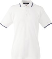 Fruit Of The Loom Heren Tipped Poloshirt Met Korte Mouwen (Wit/ Diep Marine)