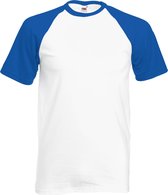 Shortsleeve Baseball T-shirt (Wit / Blauw) XL
