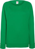 Fruit OF The Loom Dames Getailleerd lichtgewicht raglan sweatshirt (240 GSM) (Kelly Groen)