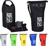 relaxdays Ocean Pack 20 litres - sac étanche - sac de plage - voiles - sac de sport extérieur noir