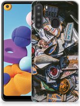 Silicone Hoesje Geschikt voor Geschikt voor Samsung Galaxy A21 GSM Hoesje Badges