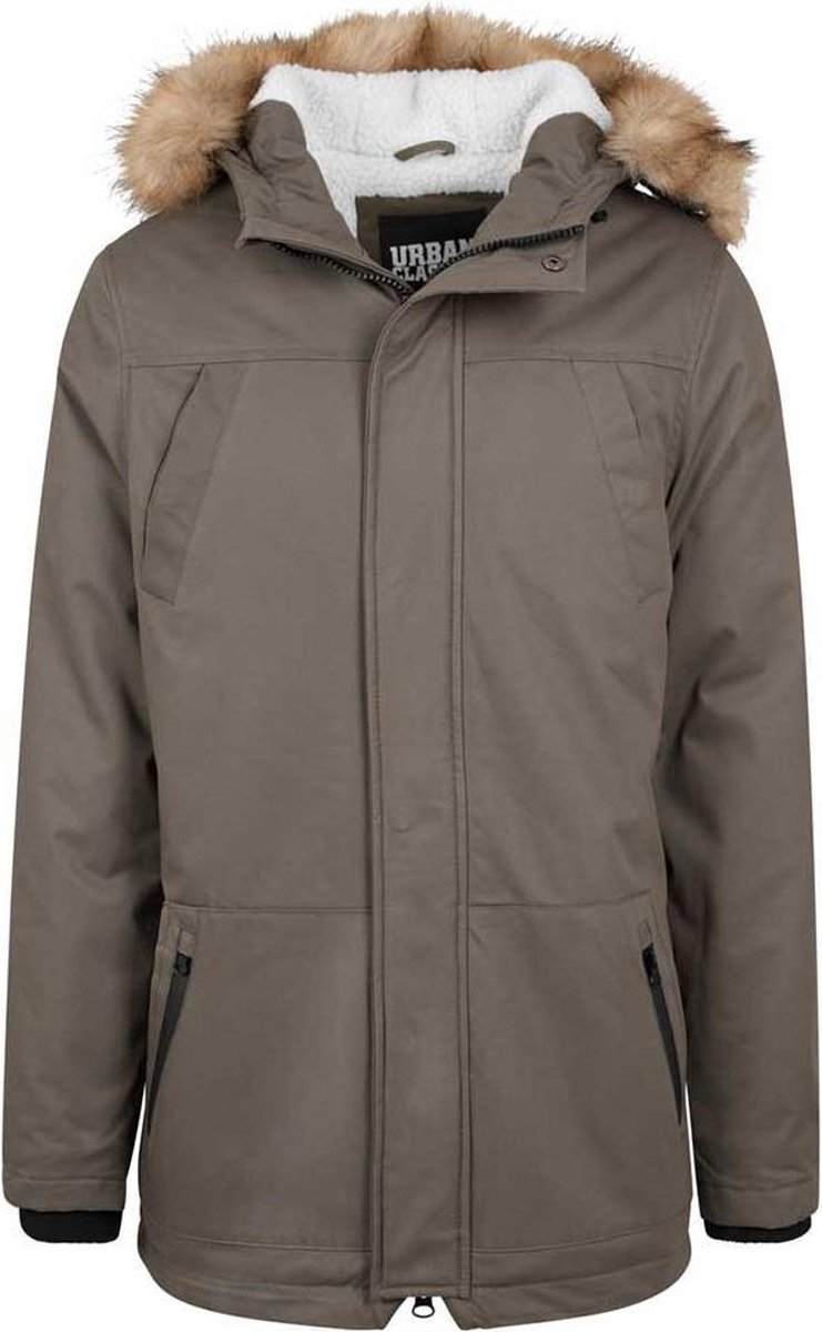 Urban Classics Parka jas -L- Heavy Imitation Fur Groen