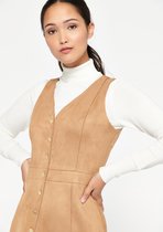 LOLALIZA Mini jurk van suedine - Camel - Maat 40