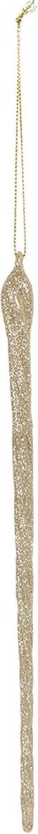 Clayre & Eef Decoratie Hanger 1*1*25 cm Transparant Glas Kersthanger Kerstboomversiering