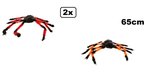 2x Harige spin zwart/rood en zwart/oranje 65cm - horror halloween dieren scary