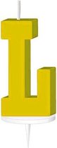 Haza Original Letterkaars ''l'' Met Houder 4 Cm Wax Geel