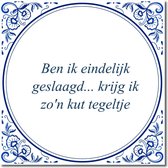 Tegeltje met standaard - Ben ik eindelijk geslaagd... krijg ik zo'n kut tegeltje