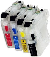 Geschikt inkt cartridges Brother LC123 LC125 LC127 Hervulbare Cartridges met reset chip