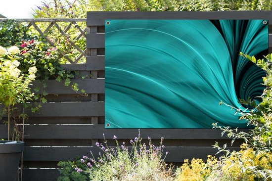 Fond aux couleurs d'une affiche de jardin plume de paon 180x120 cm - Toile de jardin / Toile d'extérieur / Peintures d'extérieur (décoration de jardin) XXL / Groot format!