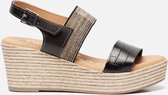 OH MY SANDALS Sandalen met sleehak zwart - Maat 39