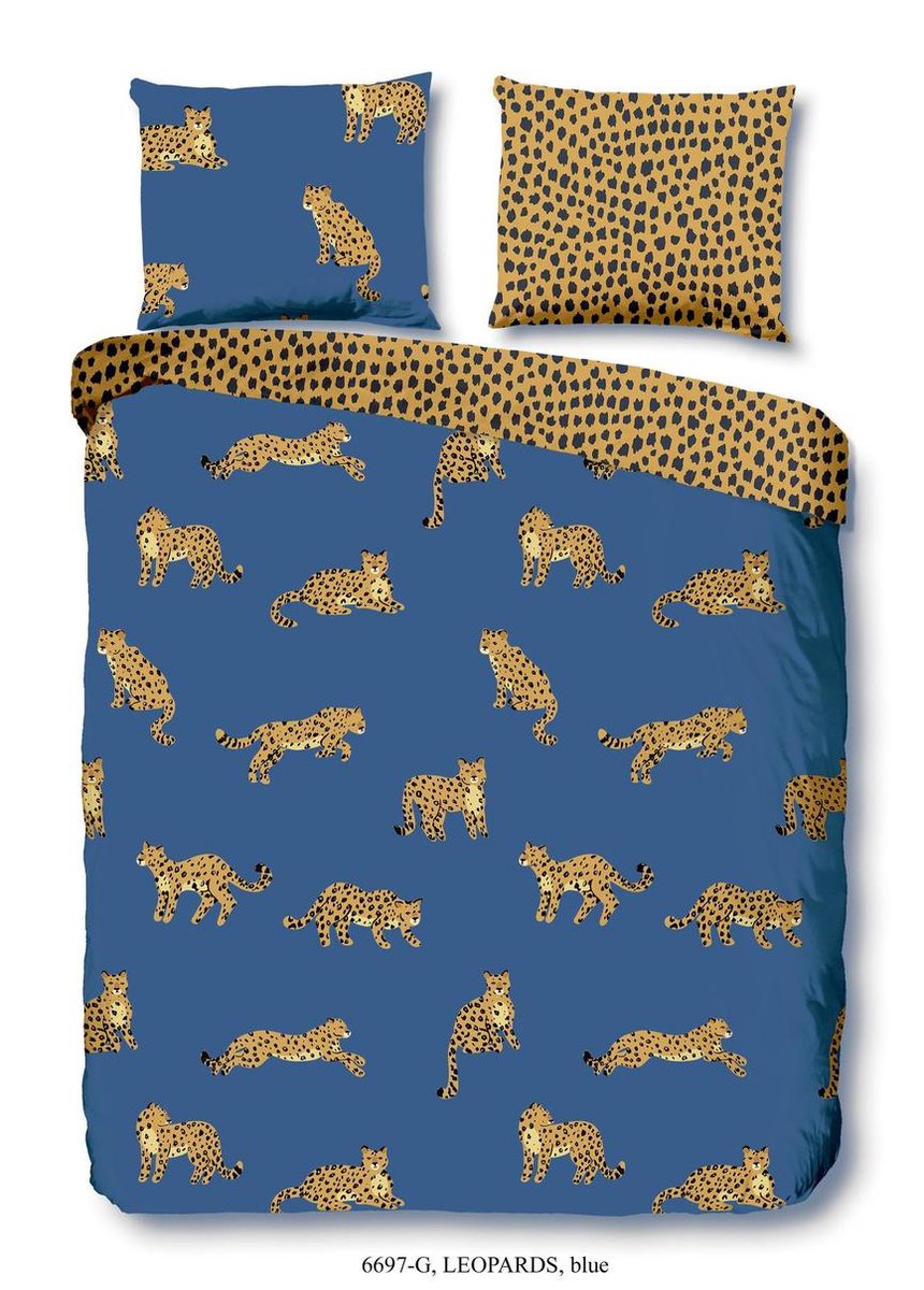 Good Morning Leopards Dekbedovertrek - Lits-jumeaux - 240x200/220 cm - Blauw