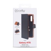 Celly - Samsung Galaxy A70 - Wally Bookcase Black - Openklap Hoesje Samsung Galaxy A70 - Samsung Case Black