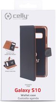 Celly - Samsung Galaxy S10 - Wally Bookcase Black - Openklap Hoesje Samsung Galaxy S10 - Samsung Case Black