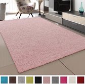Shaggy Hoogpolig vloerkleed Licht Roze Effen Tapijt Carpet - 60 x 110 cm