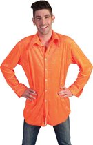 Jaren 80 & 90 Kostuum | Neon Oranje Hemd Man | Maat 48-50 | Carnaval kostuum | Verkleedkleding