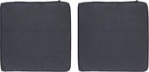 2x Stoelkussens voor binnen- en buitenstoelen in de kleur zwart 40 x 40 cm - Tuinstoelen kussens