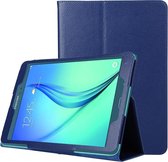 Litchi Texture Horizontale Flip Effen Leren Case met Tweevoudige Houder voor Galaxy Tab A 9.7 / T550 (Donkerblauw)